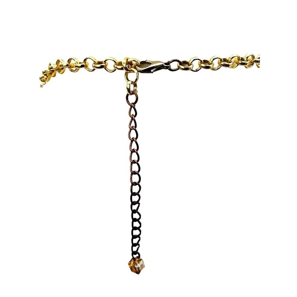 Vintage Gold Chain Necklace & Bracelet Set With Dangling Beads.  A6 - Picture 7 of 12